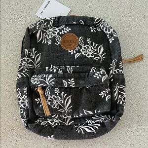 O'Neill Charcoal and White Floral Mini Backpack